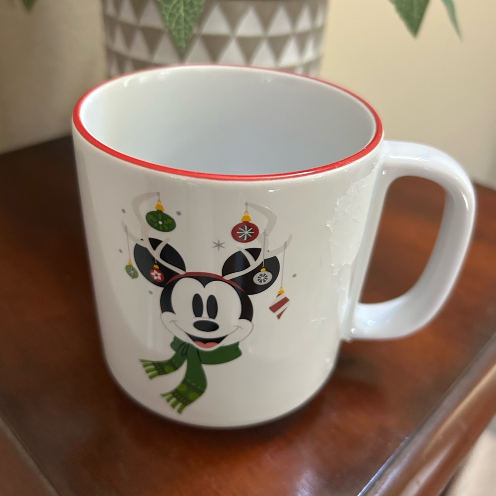 Disney “Merry & Bright” Christmas Mickey Mouse Mug with Red and Green Accents
